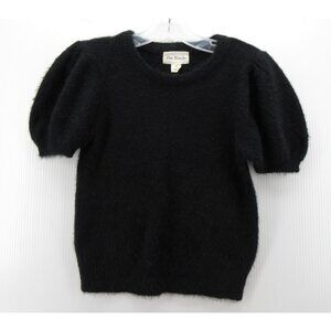 The Reeds Sweater XS Fuzzy Eyelash Knit Pullover Crop Puff Sleeve